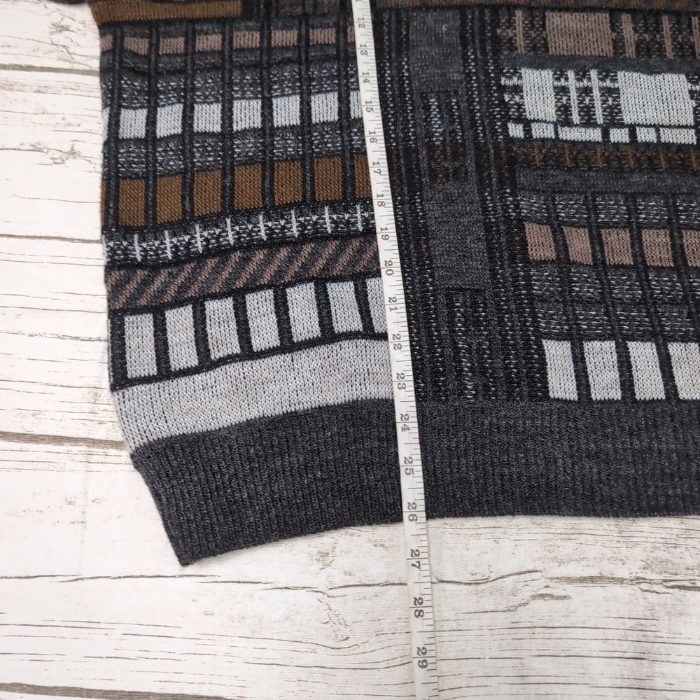 Modango Geometric Dark Neutrals Crewneck Sweater - Picture 4 of 6